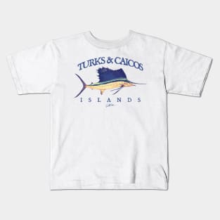 Turks & Caicos Islands Vintage Sailfish Kids T-Shirt